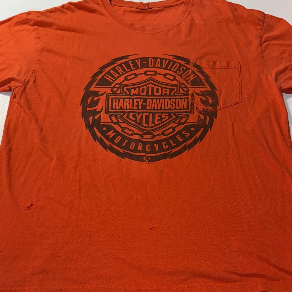 2015 Route‎ 66 Harley-Davidson Men's Bold Orange Tee W/Pocket